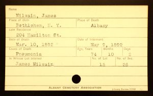Milwain, James - Menands Burial Card Milwain, James - Menands Burial Card