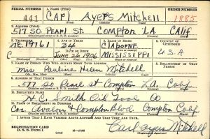 Ayers, Carl Military Registration (1 of 2) Ayers, Carl Military Registration (1 of 2)