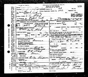 Death Egypt, Craighead, Arkansas 15 Oct 1928 Rufus Allen Wolf