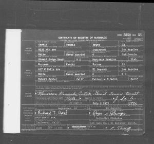 Bratt, Gerrit and Morneen Cutter Marriage Registry Bratt, Gerrit and Morneen Cutter Marriage Registry