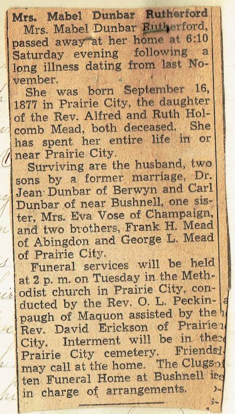 Mead, Mable Claire (Dunbar-Rutheford)-Obit Mead, Mable Claire (Dunbar-Rutheford)-Obit