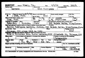 Rodriguez-Larrain, Able - Arrival - 1938-08-06 Rodriguez-Larrain, Able - Arrival - 1938-08-06