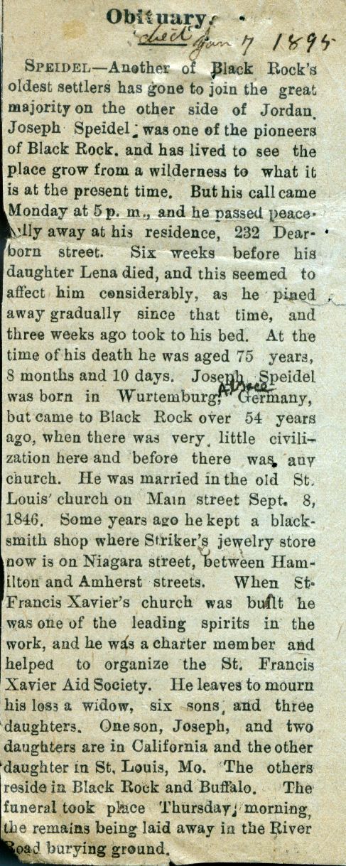 Speidel, Joseph - Obituary Speidel, Joseph - Obituary