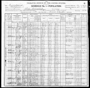 Census 1900 Curwensville, Clearfield, Pennsylvania Year: 1900; Census Place: Curwensville, Clearfield, Pennsylvania; Page: 15; Enumeration District: 0069; FHL microfilm: 1241396 Census 1900 Curwensville, Clearfield, Pennsylvania Year: 1900; Census Place: Curwensville, Clearfield, Pennsylvania; Page: 15; Enumeration District: 0069; FHL microfilm: 1241396