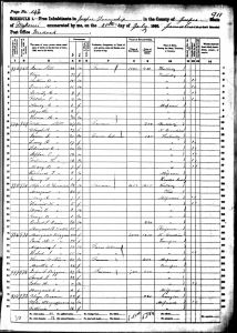 Census 1860 Jasper, Jasper, Missouri, The National Archives in Washington D.C.; Record Group: Records of the Bureau of the Census; Record Group Number: 29; Series Number: M653; Residence Date: 1860; Home in 1860: Jasper, Jasper, Missouri; Roll: M653_624; Page: 911; Family History Library Film: 803624