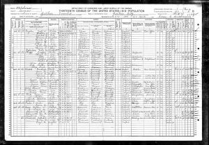 Census 1910 Gutherie Ward 1, Logan, Oklahoma, USA Year: 1910; Census Place: Guthrie Ward 1, Logan, Oklahoma; Roll: T624_1260; Page: 3b; Enumeration District: 0122; FHL microfilm: 1375273 Census 1910 Gutherie Ward 1, Logan, Oklahoma, USA Year: 1910; Census Place: Guthrie Ward 1, Logan, Oklahoma; Roll: T624_1260; Page: 3b; Enumeration District: 0122; FHL microfilm: 1375273