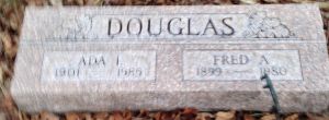 Douglas, Fred A and Ada Ione Luper Headstone Douglas, Fred A and Ada Ione Luper Headstone